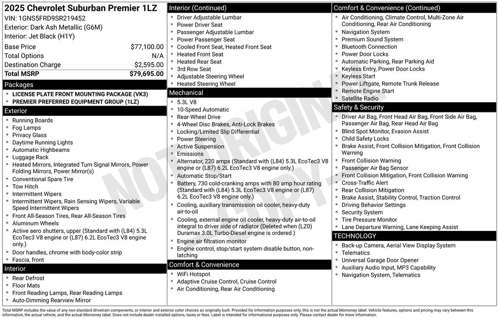 Used Car 2025 Chevrolet Suburban  Premier For Sale Under $70,000 In Austin, Texas