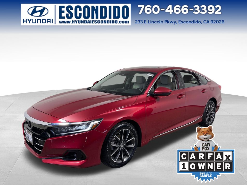 Red 2022 Honda Accord Sedan Front-Wheel Drive Continuously Variable Transmission