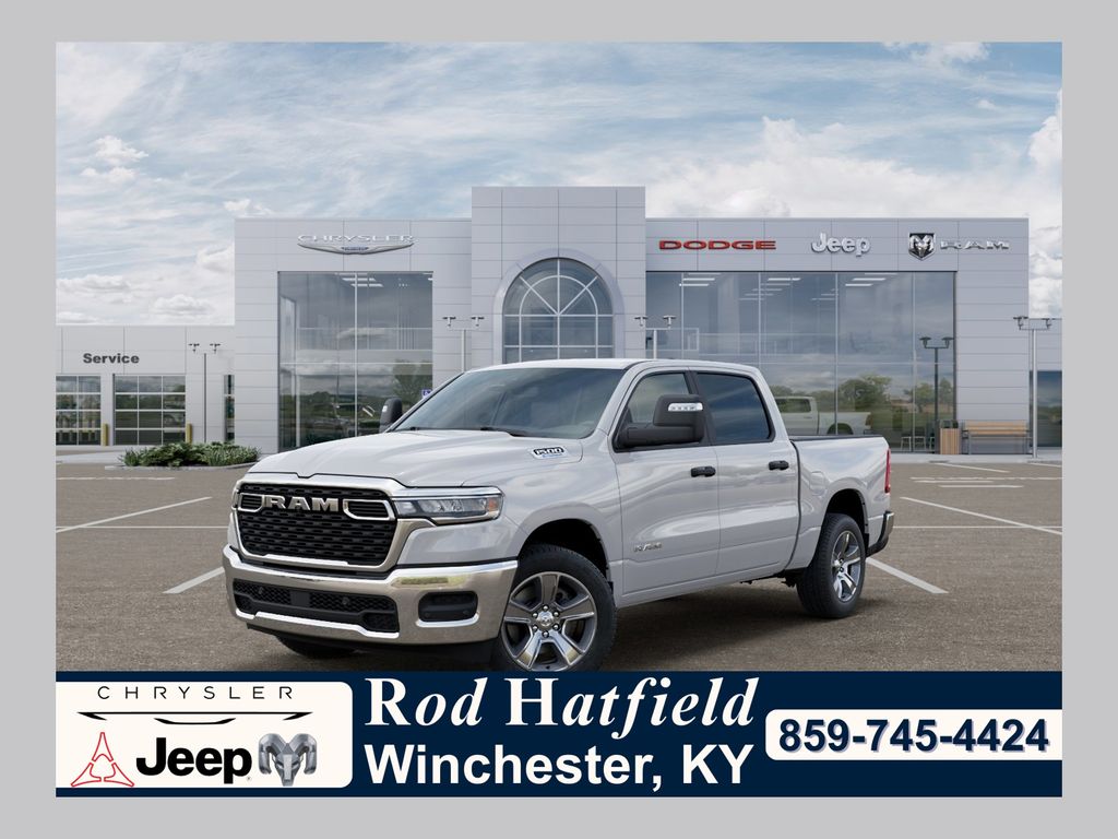 Bright White Clearcoat 2025 RAM 1500 Tradesman Crew Cab 4WD Pickup Truck Four-Wheel Drive 8-Speed Automatic