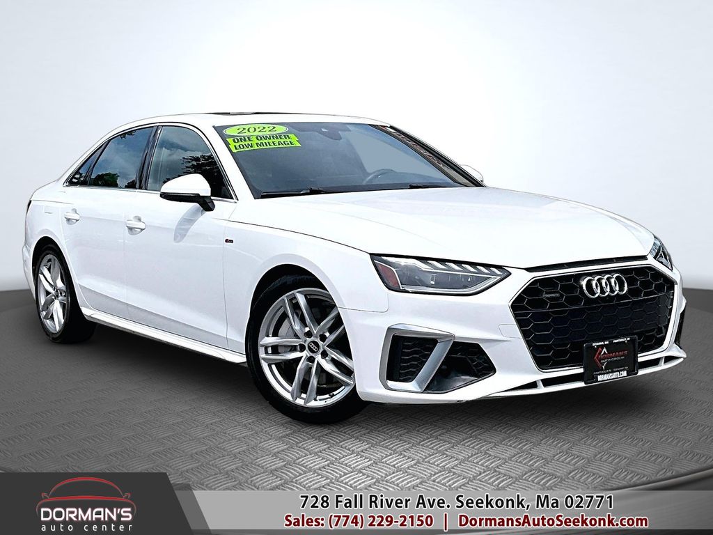 White 2022 Audi A4 Sedan All-Wheel Drive 7-Speed Automatic