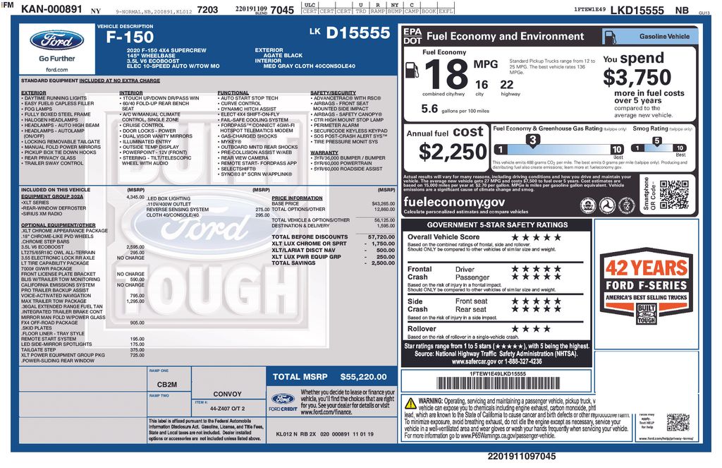 used 2020 Ford F-150 car, priced at $29,500