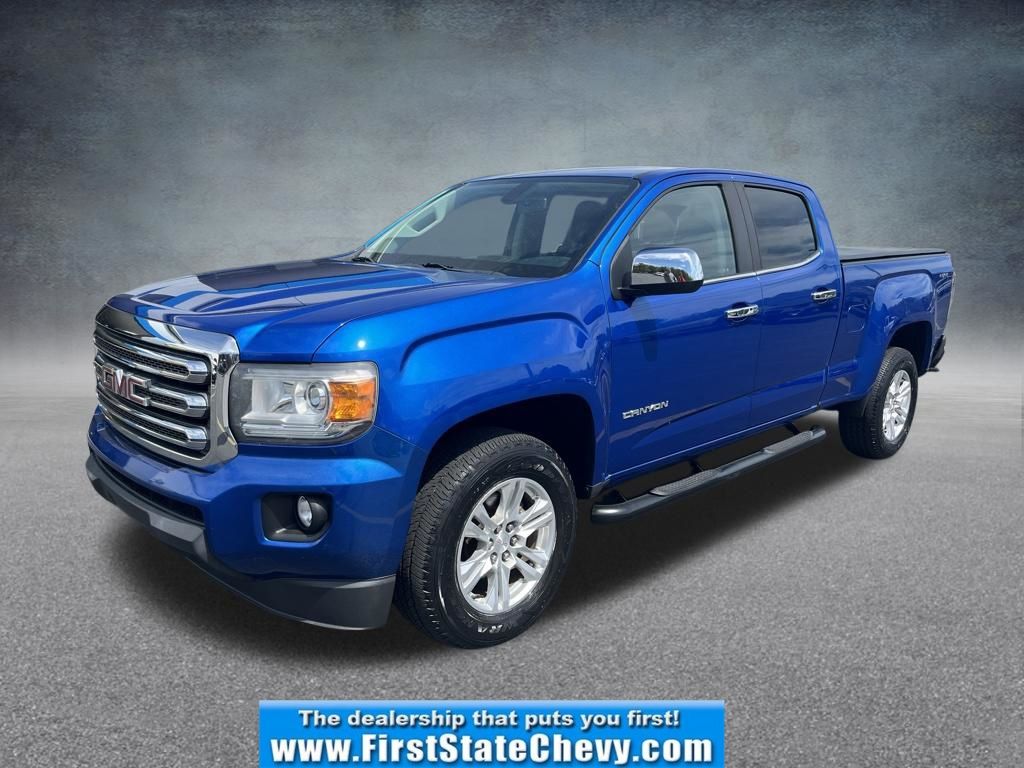 Marine Blue Metallic 2019 GMC Canyon SLE Crew Cab 4WD Pickup Truck Four-Wheel Drive 8-Speed Automatic