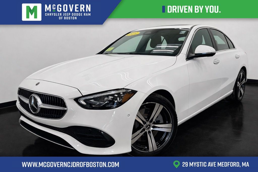 MANUFAKTUR Moonlight White Metallic 2025 Mercedes-Benz C-Class Sedan All-Wheel Drive 9-Speed Automatic