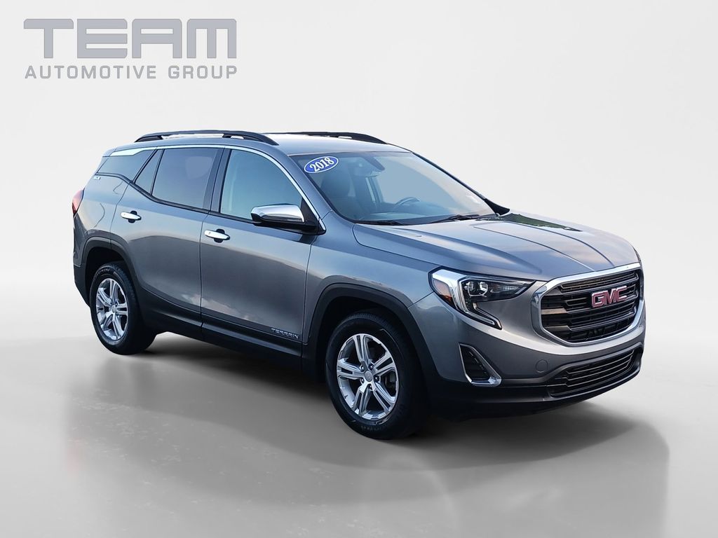 Gray (Satin Steel Metallic) 2018 GMC Terrain SLE SUV / Crossover Front-Wheel Drive 9-Speed Automatic