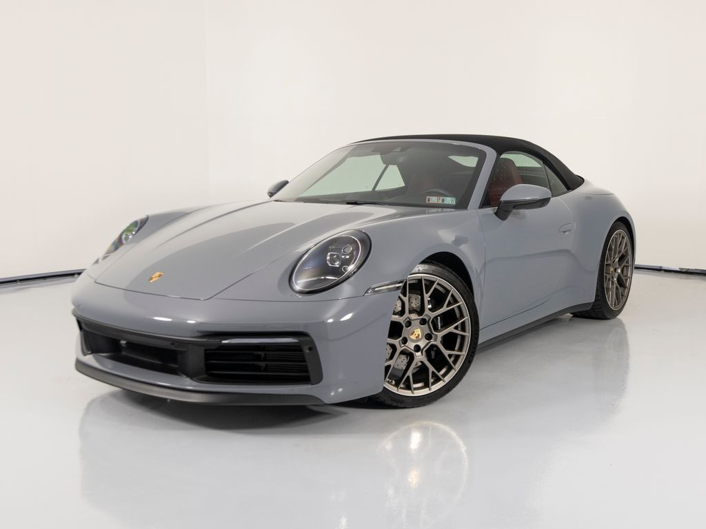 Gray (Arctic Grey) 2023 Porsche 911 Carrera 4S Cabriolet AWD Convertible All-Wheel Drive 8-Speed Automatic
