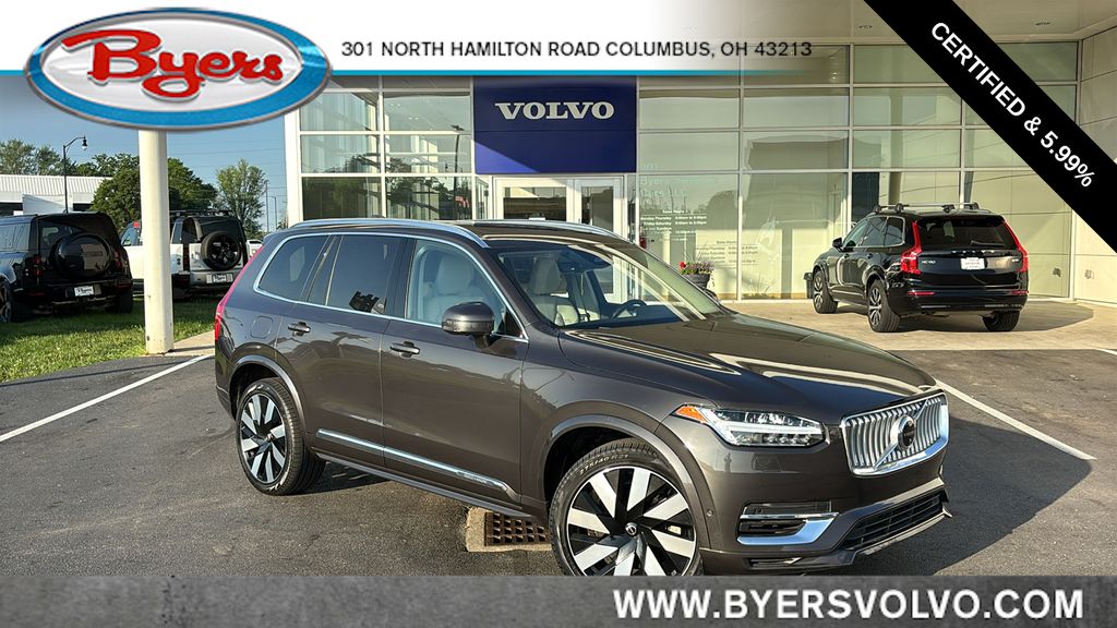Platinum Gray Metallic 2024 Volvo XC90 Recharge T8 Plus Bright Theme 7-Passenger eAWD SUV / Crossover All-Wheel Drive Automatic