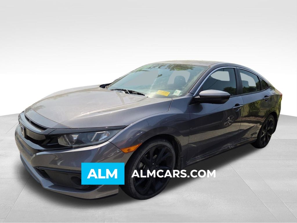 Gray (Modern Steel Metallic) 2019 Honda Civic Sport FWD Sedan Front-Wheel Drive 6-Speed Manual