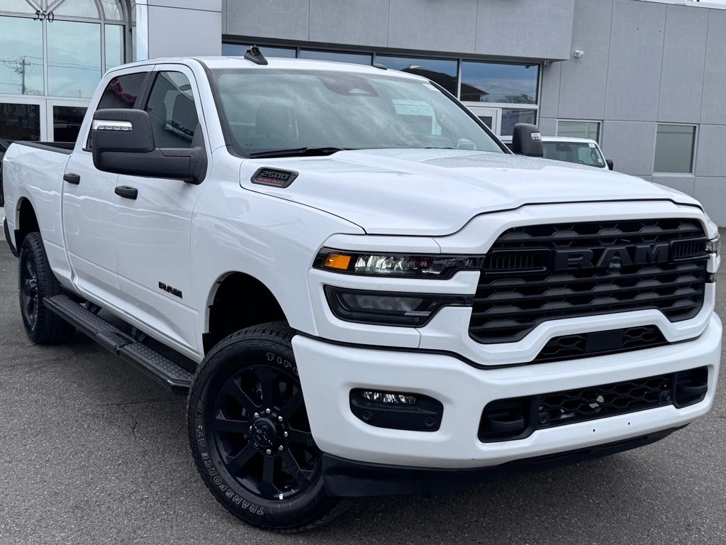 Bright White Clearcoat 2025 RAM 2500 Big Horn Crew Cab 4WD Pickup Truck Four-Wheel Drive 8-Speed Automatic