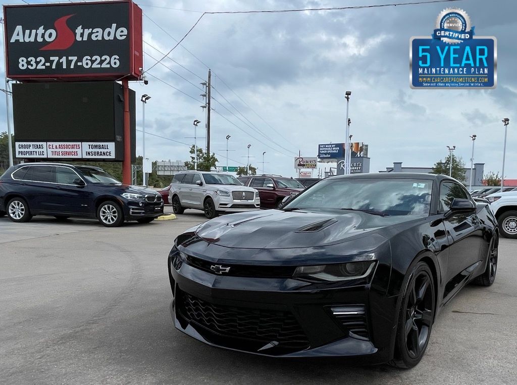 Black 2016 Chevrolet Camaro 1SS Coupe RWD Coupe Rear-Wheel Drive 6-Speed Manual