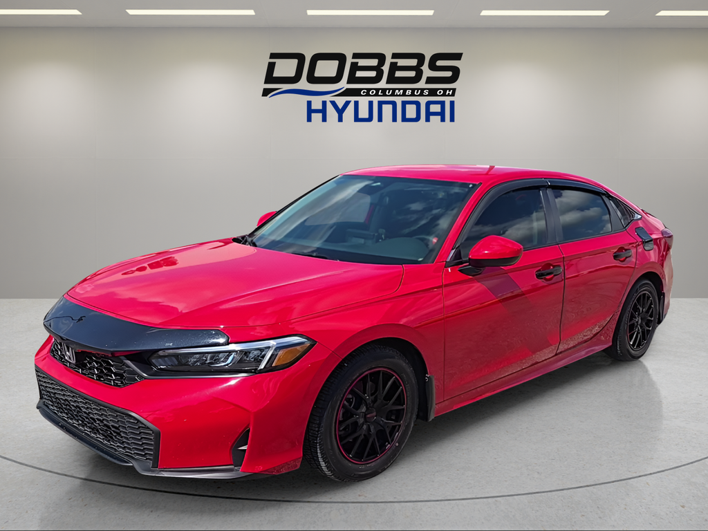 Red 2025 Honda Civic Sedan Front-Wheel Drive Continuously Variable Transmission