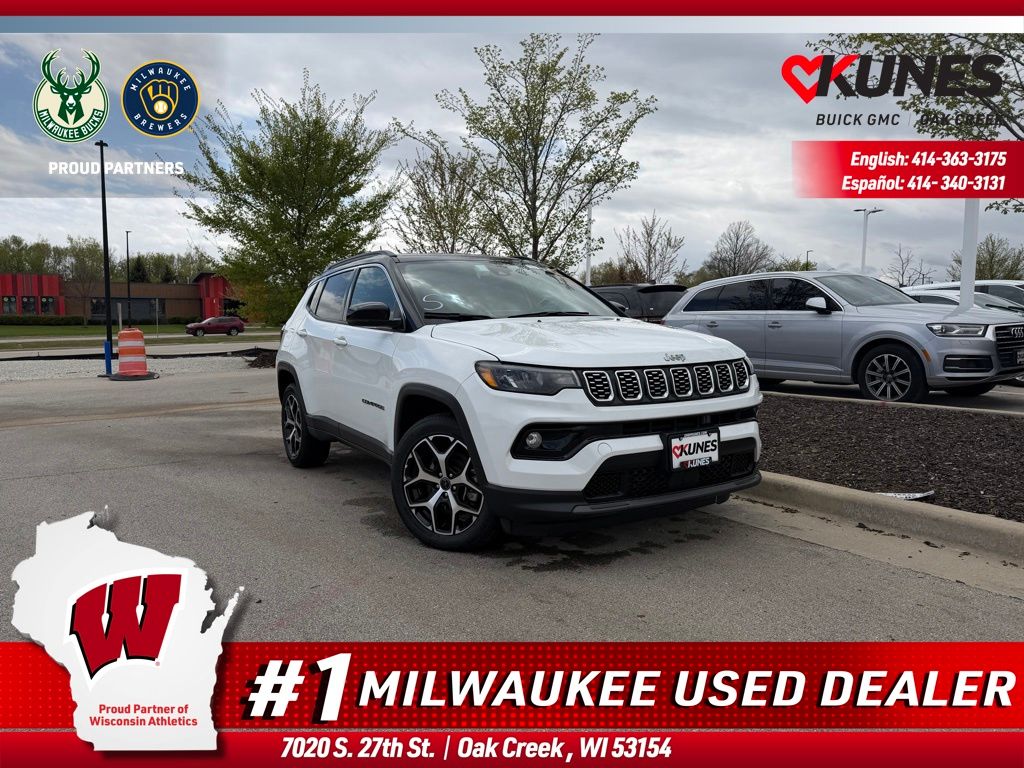 Bright White Clearcoat 2025 Jeep Compass SUV / Crossover Four-Wheel Drive 8-Speed Automatic