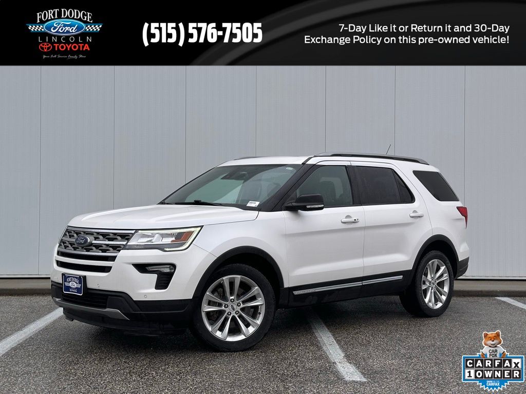 White Platinum Metallic Tri-Coat 2018 Ford Explorer XLT AWD SUV / Crossover All-Wheel Drive 6-Speed Automatic
