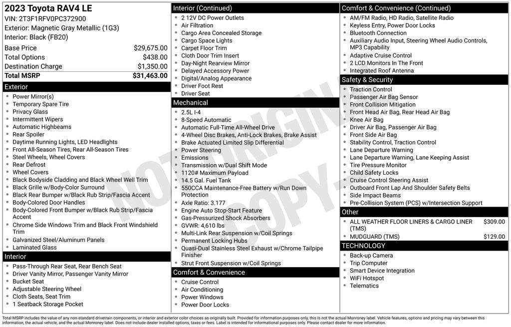 used 2023 Toyota RAV4 car, priced at $30,500