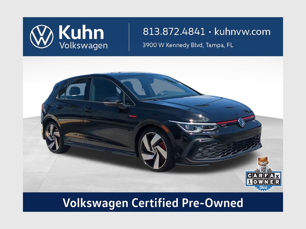 Deep Black Pearl 2024 Volkswagen Golf GTI Hatchback Front-Wheel Drive 7-Speed Dual Clutch
