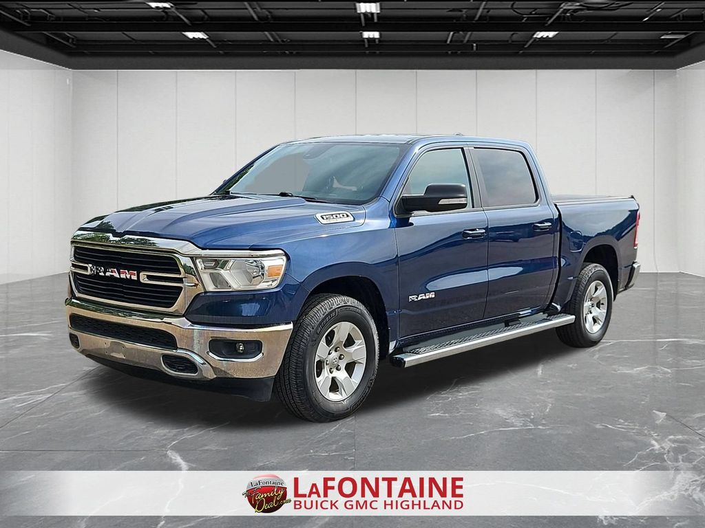 Patriot Blue Pearlcoat 2021 RAM 1500 Pickup Truck Four-Wheel Drive 8-Speed Automatic