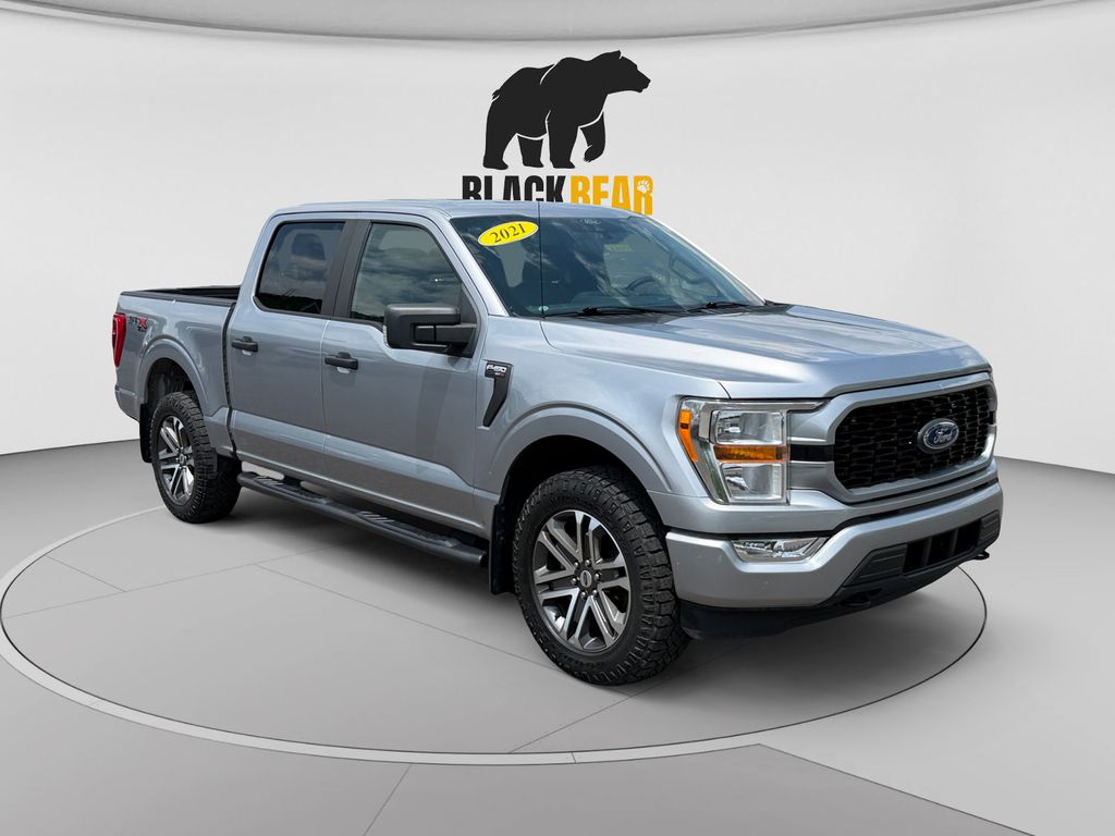 Silver 2021 Ford F-150 XL SuperCrew 4WD Pickup Truck Four-Wheel Drive Automatic
