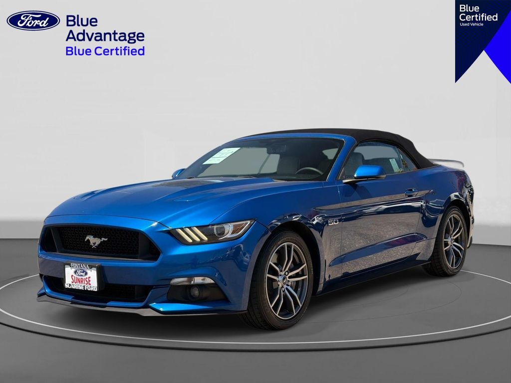 Lightning Blue Metallic 2017 Ford Mustang Convertible Rear-Wheel Drive 6-Speed Manual