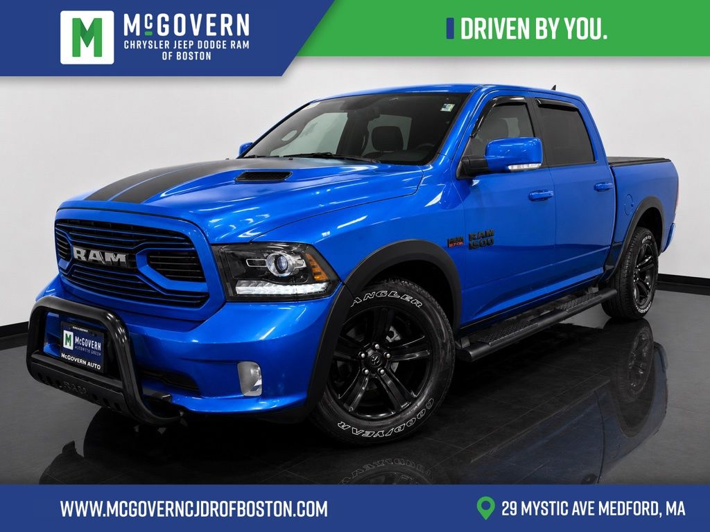 Hydro Blue Pearlcoat 2018 RAM 1500 Sport Crew Cab 4WD Pickup Truck Four-Wheel Drive 8-Speed Automatic