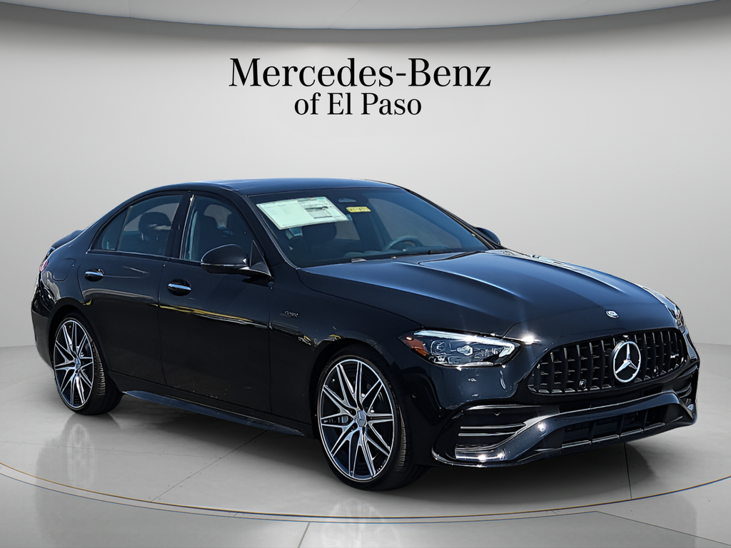 Obsidian Black Metallic 2026 Mercedes-Benz C-Class Sedan All-Wheel Drive 9-Speed Automatic