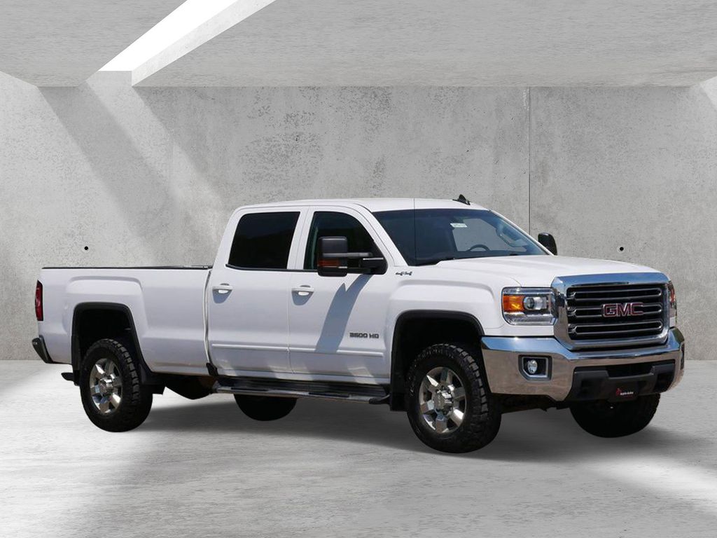 Summit White 2016 GMC Sierra 3500HD SLE Crew Cab 4WD Pickup Truck Four-Wheel Drive 6-Speed Automatic Overdrive
