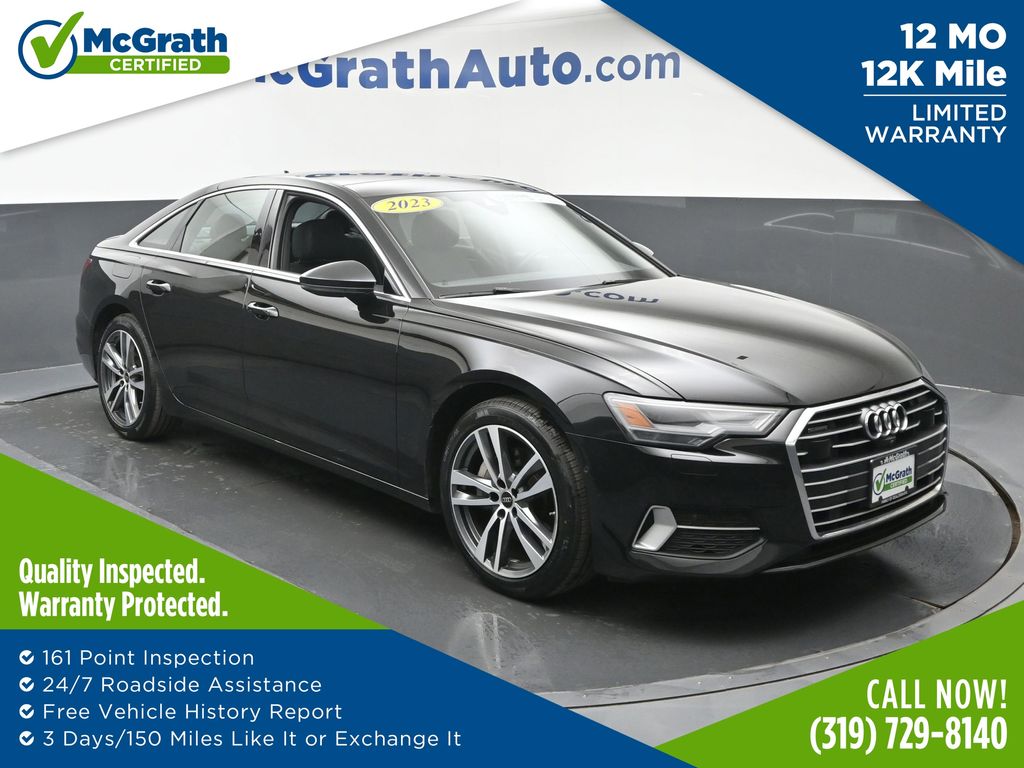 Black Metallic 2023 Audi A6 quattro Premium Plus 45 TFSI Sedan All-Wheel Drive 7-Speed Automatic