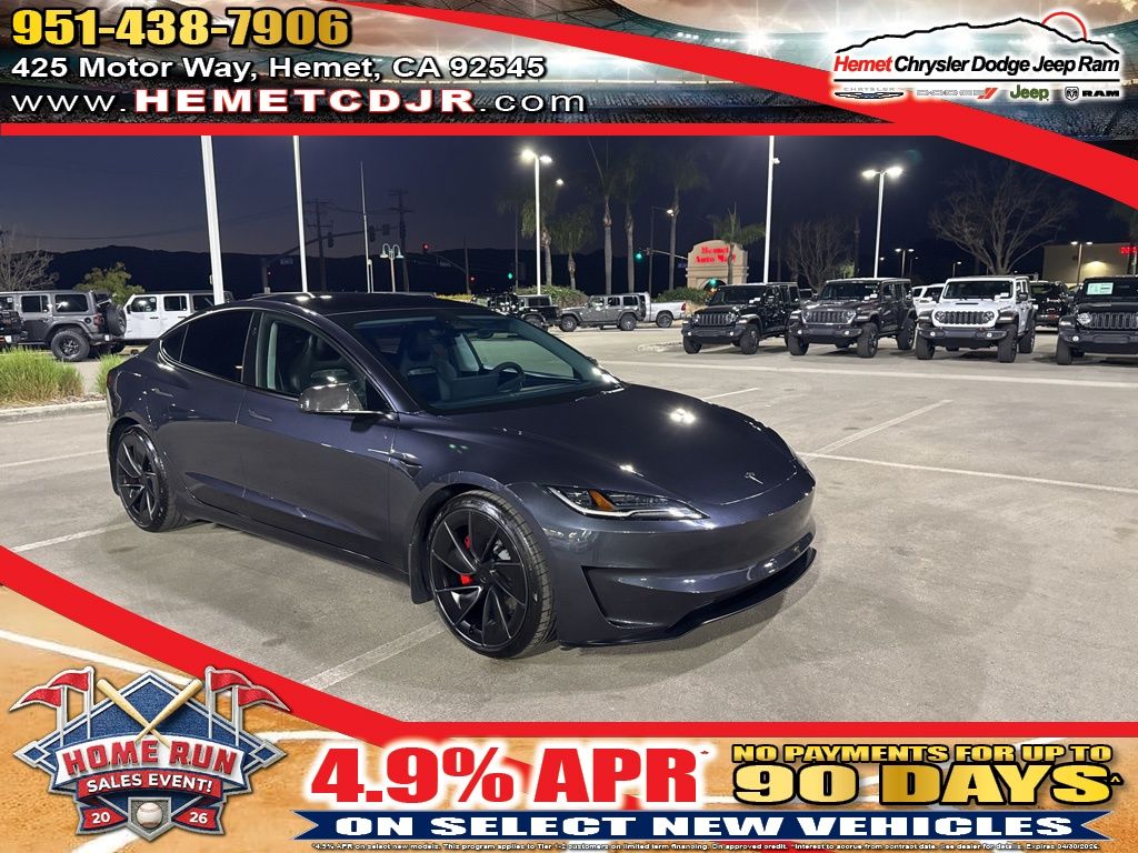 Gray 2024 Tesla Model 3 Performance AWD Sedan All-Wheel Drive 1-Speed Automatic