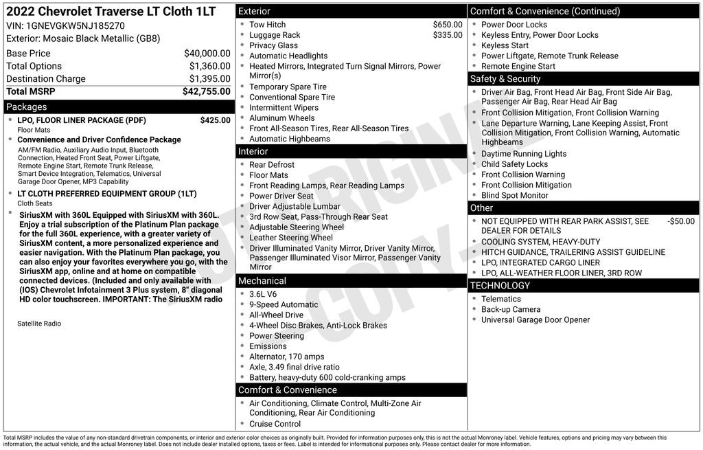 2022 Chevrolet Traverse LT Black at Klick Lewis Buick Chevrolet