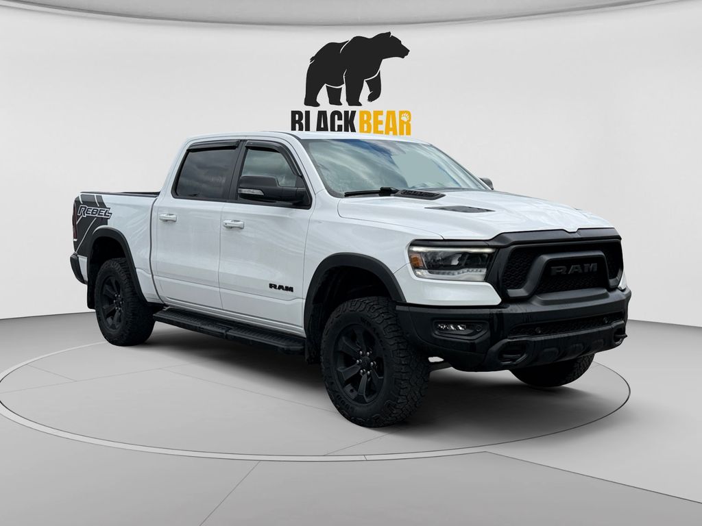 Bright White Clearcoat 2021 RAM 1500 Rebel Crew Cab 4WD Pickup Truck Four-Wheel Drive 8-Speed Automatic