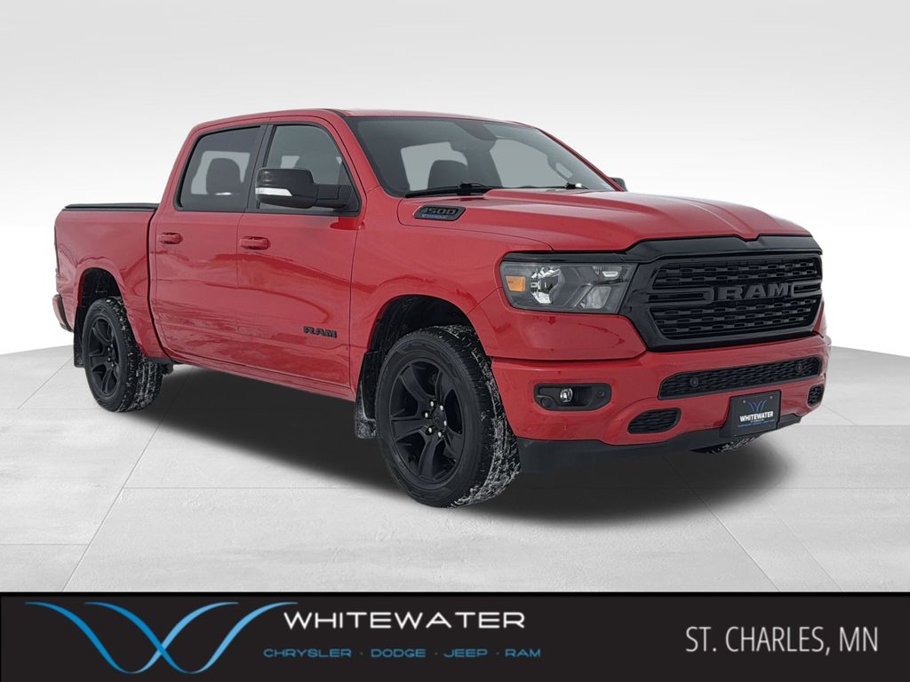 Flame Red Clearcoat 2022 RAM 1500 Big Horn Crew Cab 4WD Pickup Truck Four-Wheel Drive 8-Speed Automatic