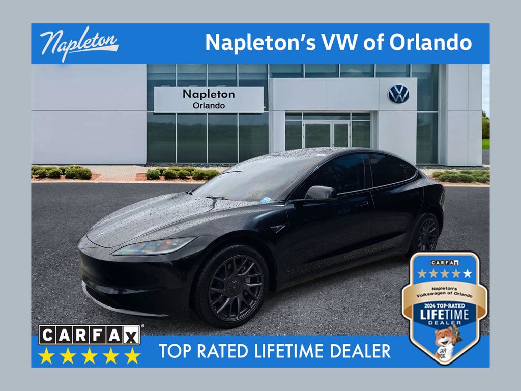 Black 2025 Tesla Model 3 Long Range RWD Sedan Rear-Wheel Drive 1-Speed Automatic