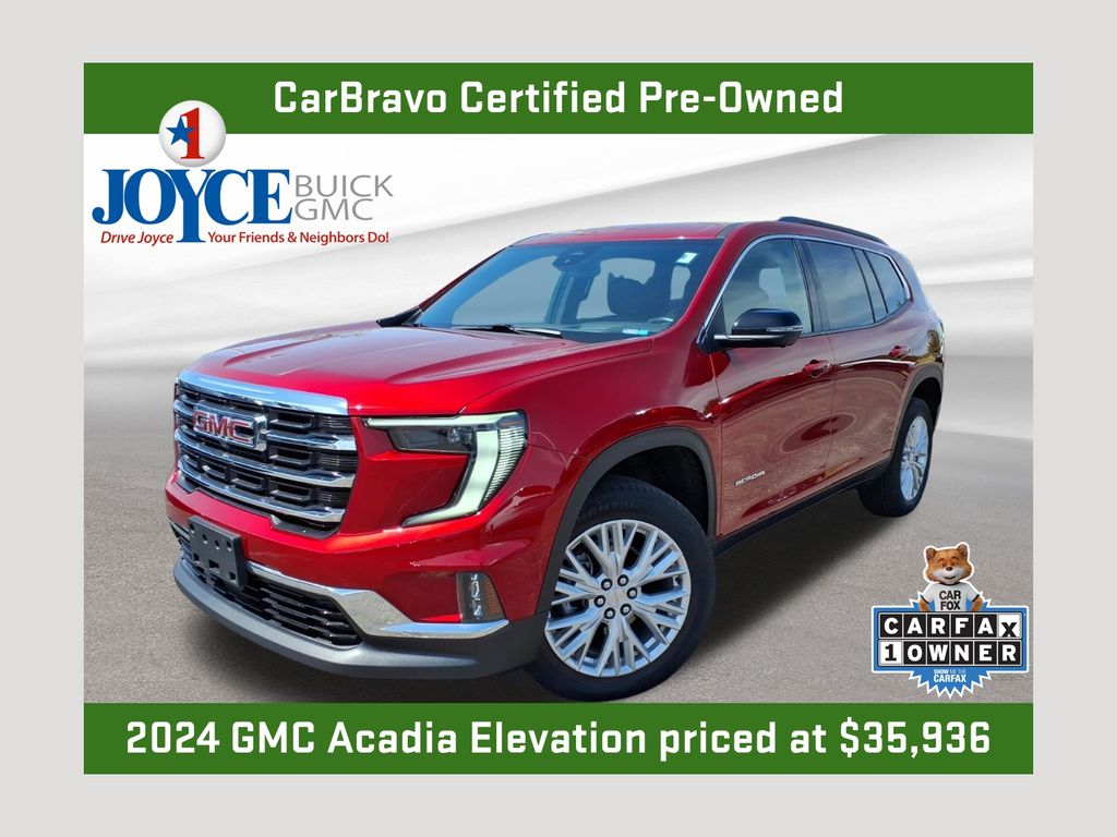 Volcanic Red Tintcoat 2024 GMC Acadia SUV / Crossover Four-Wheel Drive 8-Speed Automatic
