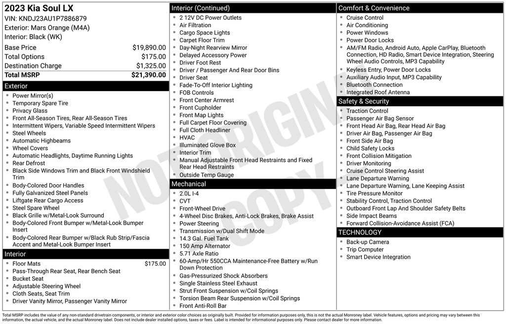 Certified Used 2023 Orange Kia LX image 5