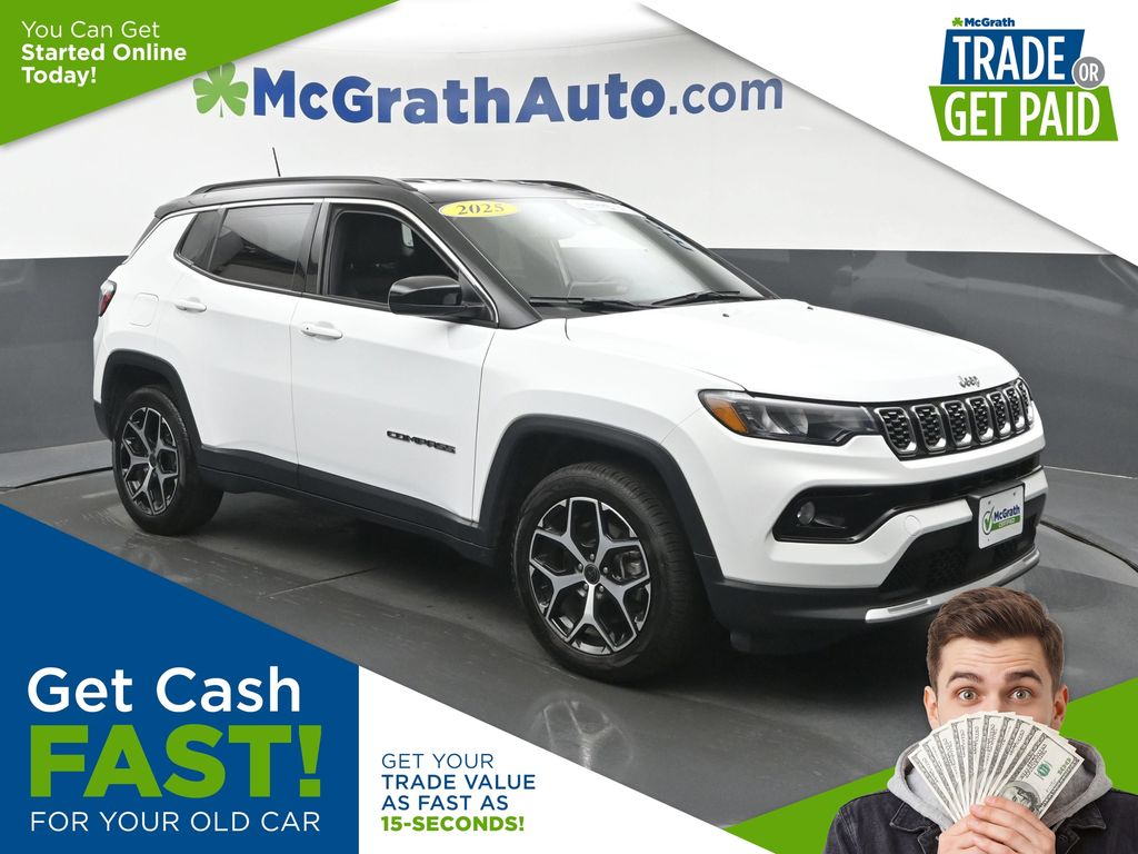 Bright White Clearcoat 2025 Jeep Compass SUV / Crossover Four-Wheel Drive 8-Speed Automatic