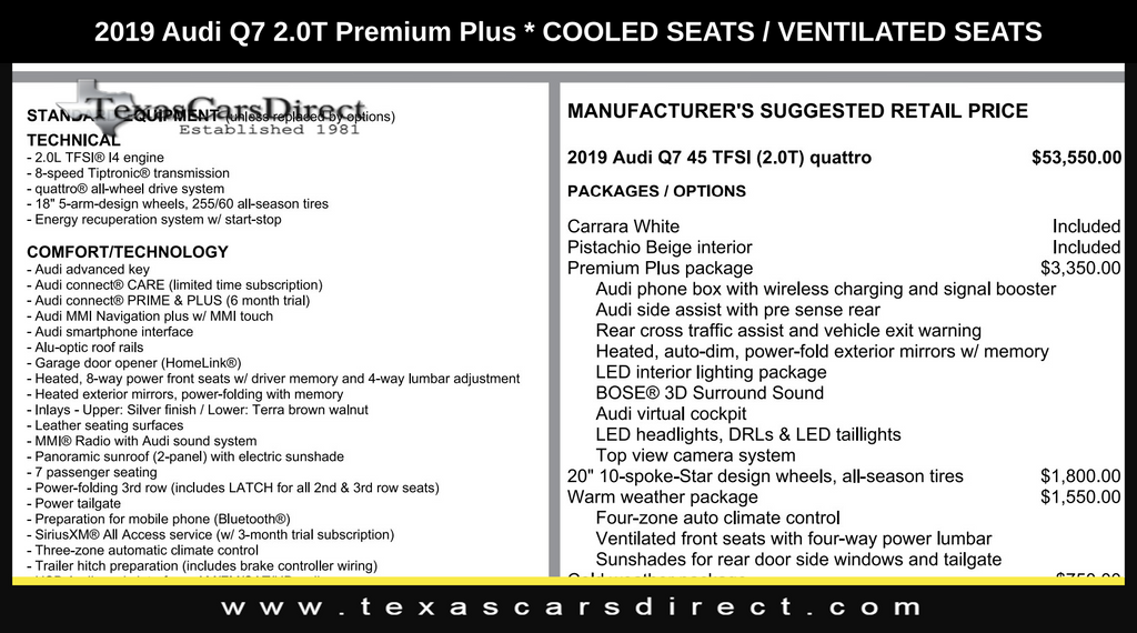 2019 Audi Q7 45 Premium Plus 5