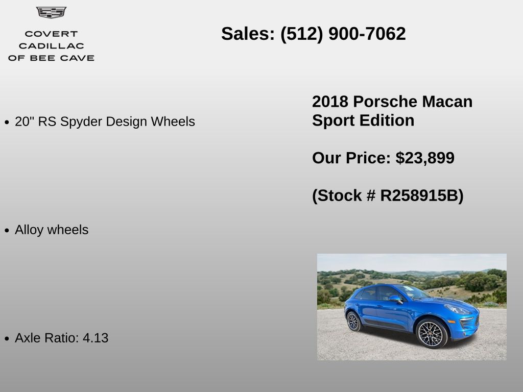 Used Car 2018 Porsche Macan  For Sale Under $25,000 In Austin, Texas