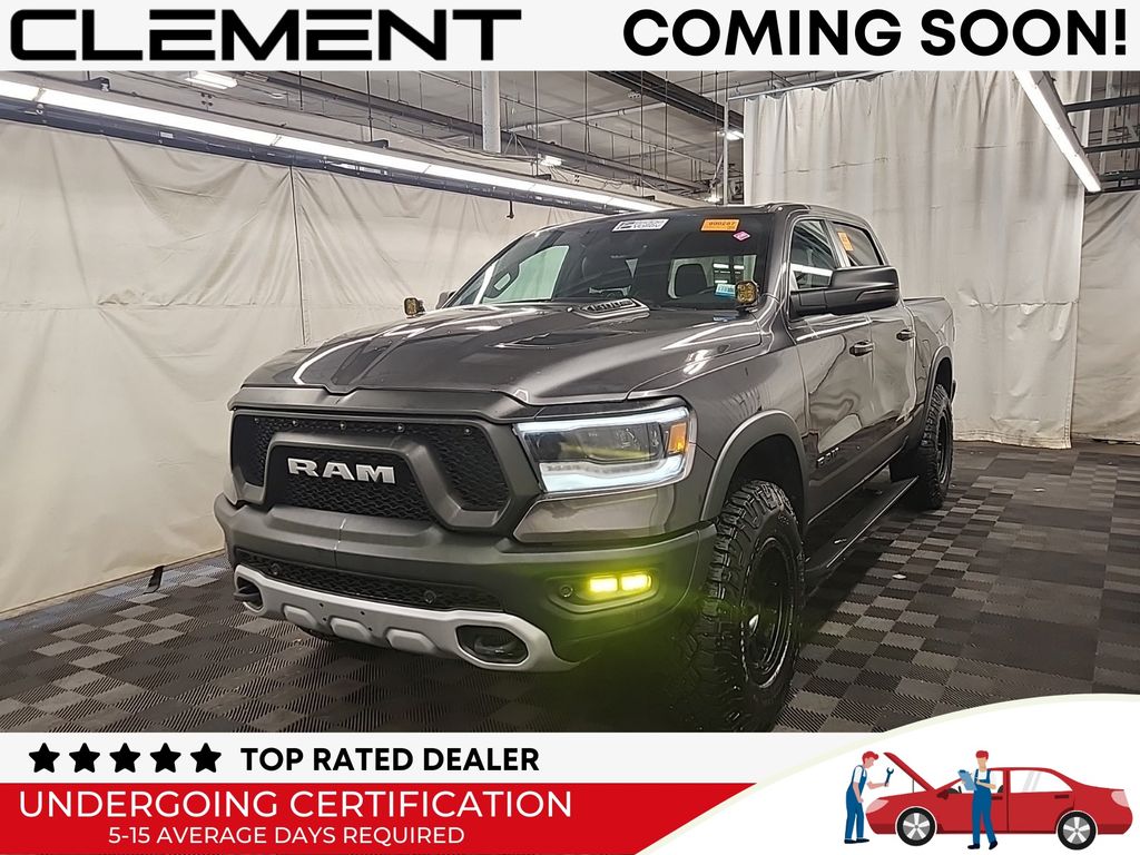 Gray (Granite Crystal Metallic Clearcoat) 2022 RAM 1500 Rebel Crew Cab 4WD Pickup Truck Four-Wheel Drive 8-Speed Automatic