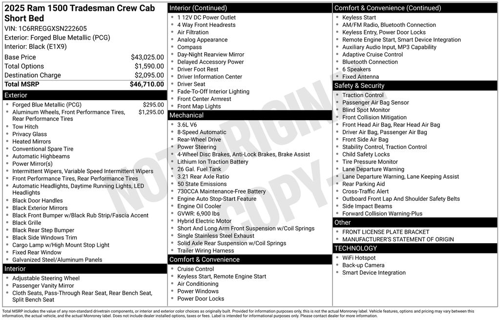 Used Car 2025 Ram 1500  Tradesman For Sale Under $40,000 In Austin, Texas