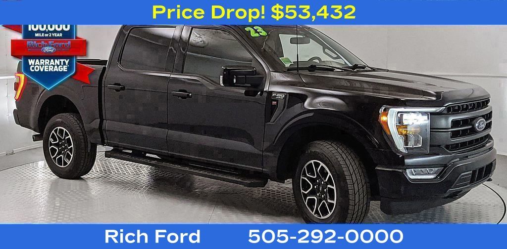 Black Metallic 2023 Ford F-150 Lariat SuperCrew 4WD Pickup Truck Four-Wheel Drive Automatic