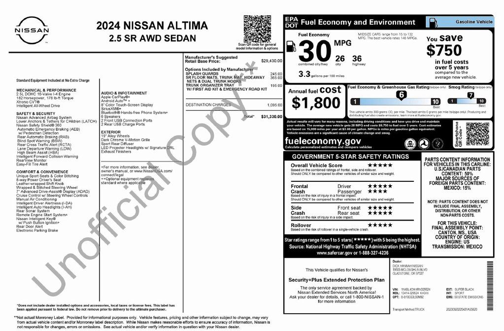 2024 Nissan Altima 2.5 SR