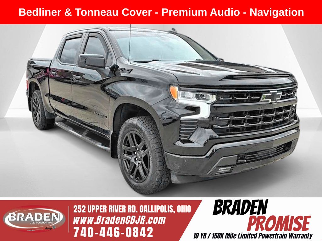 Black 2022 Chevrolet Silverado 1500 Pickup Truck Four-Wheel Drive Automatic