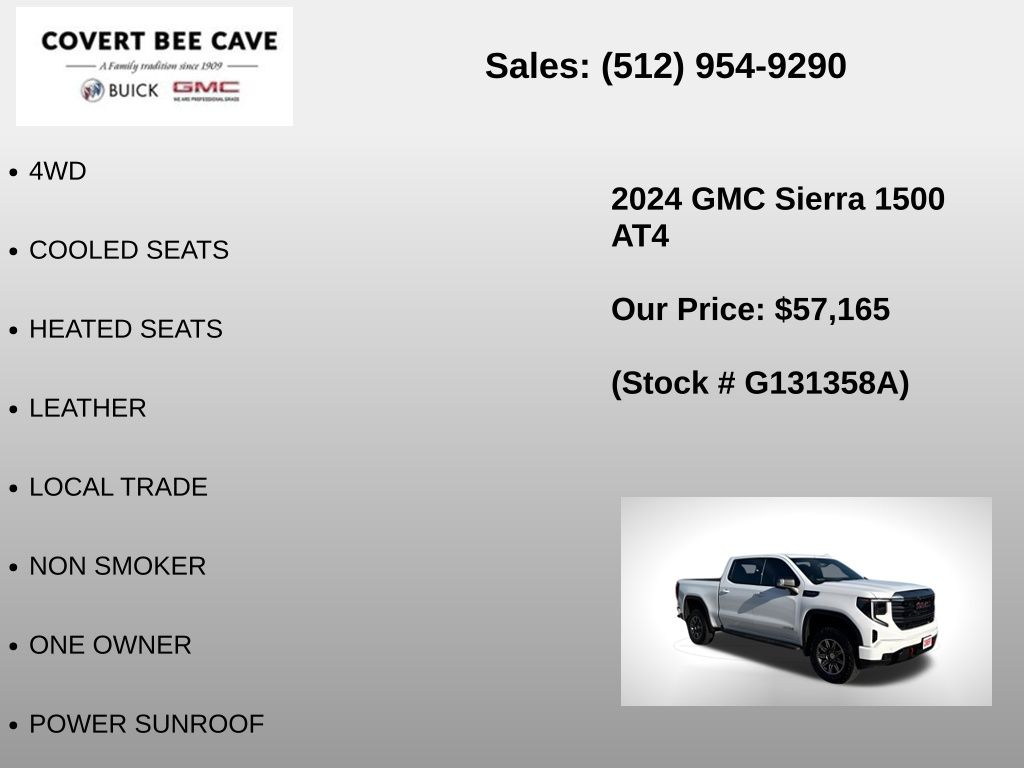 Used Car 2024 Gmc Sierra 1500  At4 For Sale Under $60,000 In Austin, Texas