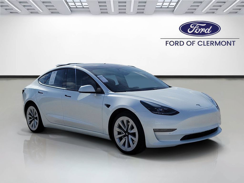 Pearl White Multi-Coat 2021 Tesla Model 3 Sedan All-Wheel Drive 1-Speed Automatic