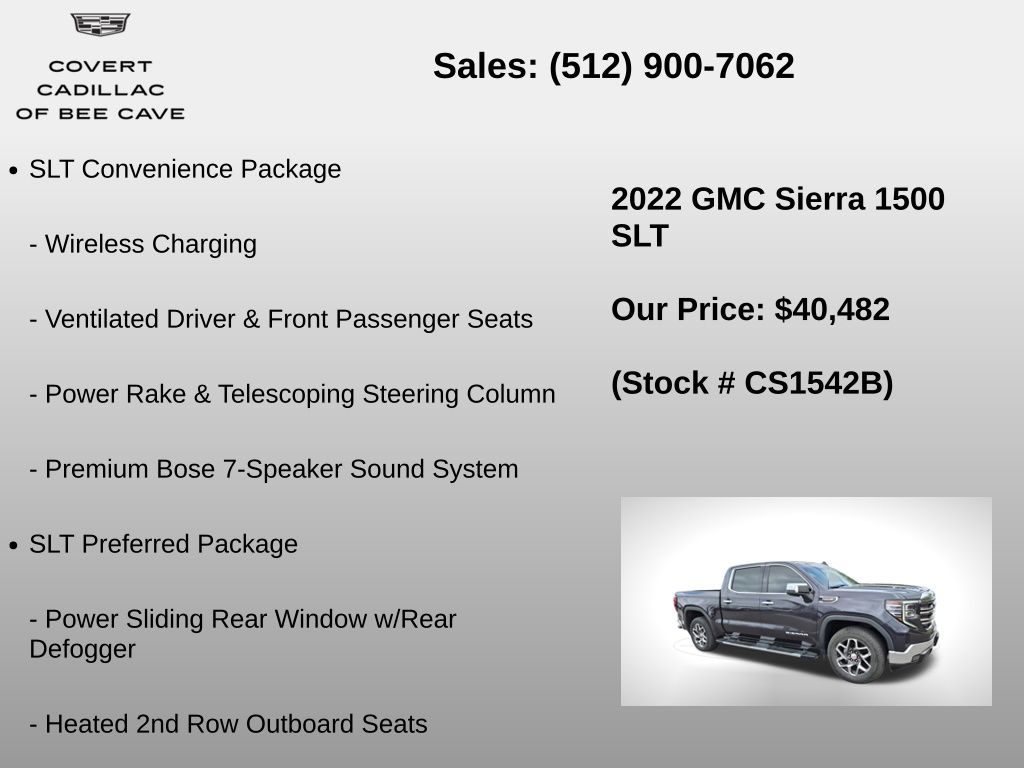 Used Car 2022 Gmc Sierra 1500  Slt For Sale Under $50,000 In Austin, Texas