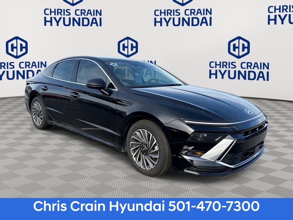 Onyx Black 2024 Hyundai Sonata Hybrid Sedan Front-Wheel Drive 6-Speed Automatic
