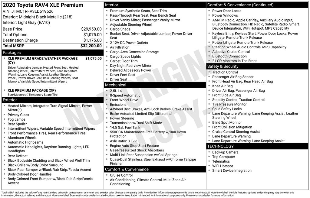 2020 Toyota RAV4 XLE Premium Black at John Sisson Motors