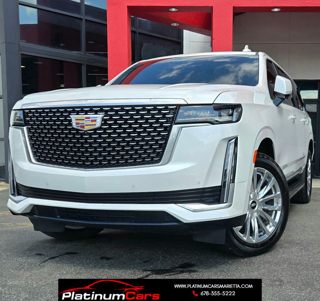 Crystal White Tricoat 2021 Cadillac Escalade ESV SUV / Crossover Four-Wheel Drive 