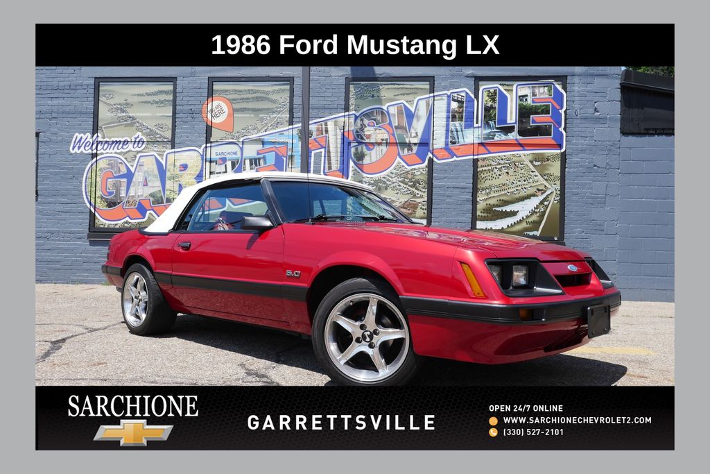 Red 1986 Ford Mustang Convertible Rear-Wheel Drive Automatic
