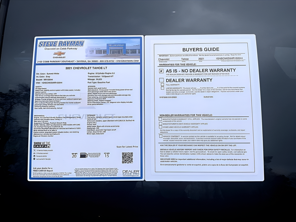 Used 2021 Chevrolet Tahoe LT 4D Sport Utility