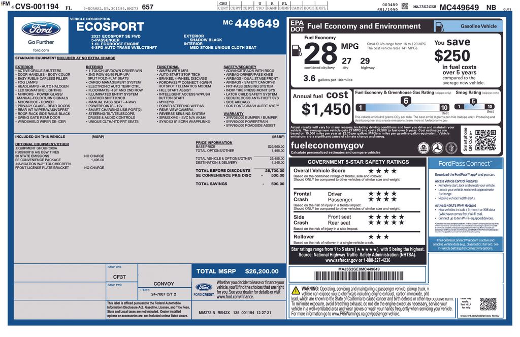 Certified Used 2021 Black Ford SE image 2