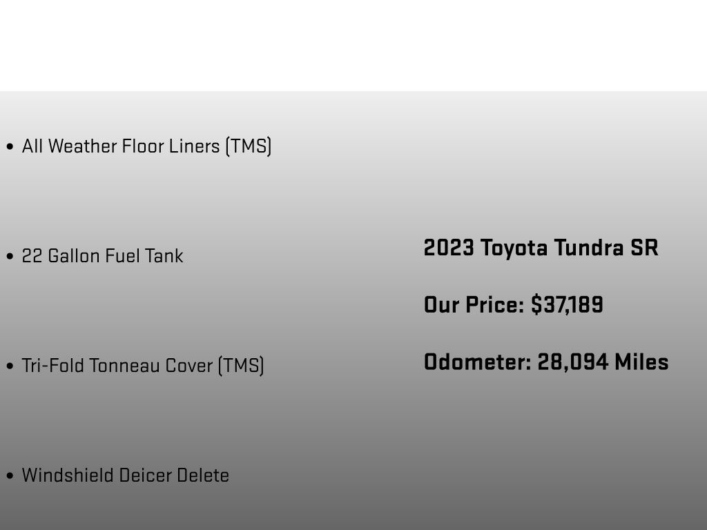 2023 Toyota Tundra SR White at Luther Ford